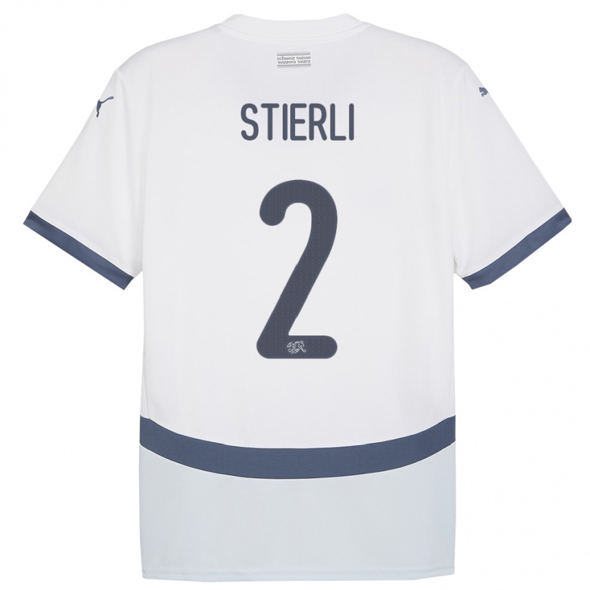 Kids Football Switzerland Julia Stierli #2 White Away Jersey 24-26 T-Shirt Za