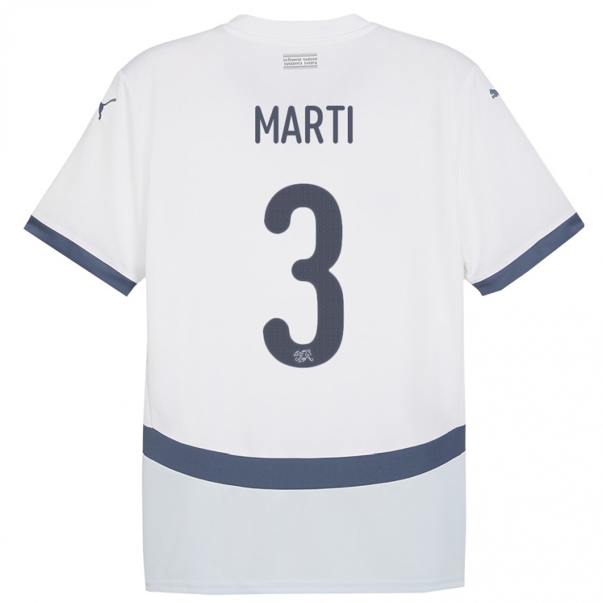 Kids Football Switzerland Lara Marti #3 White Away Jersey 24-26 T-Shirt Za