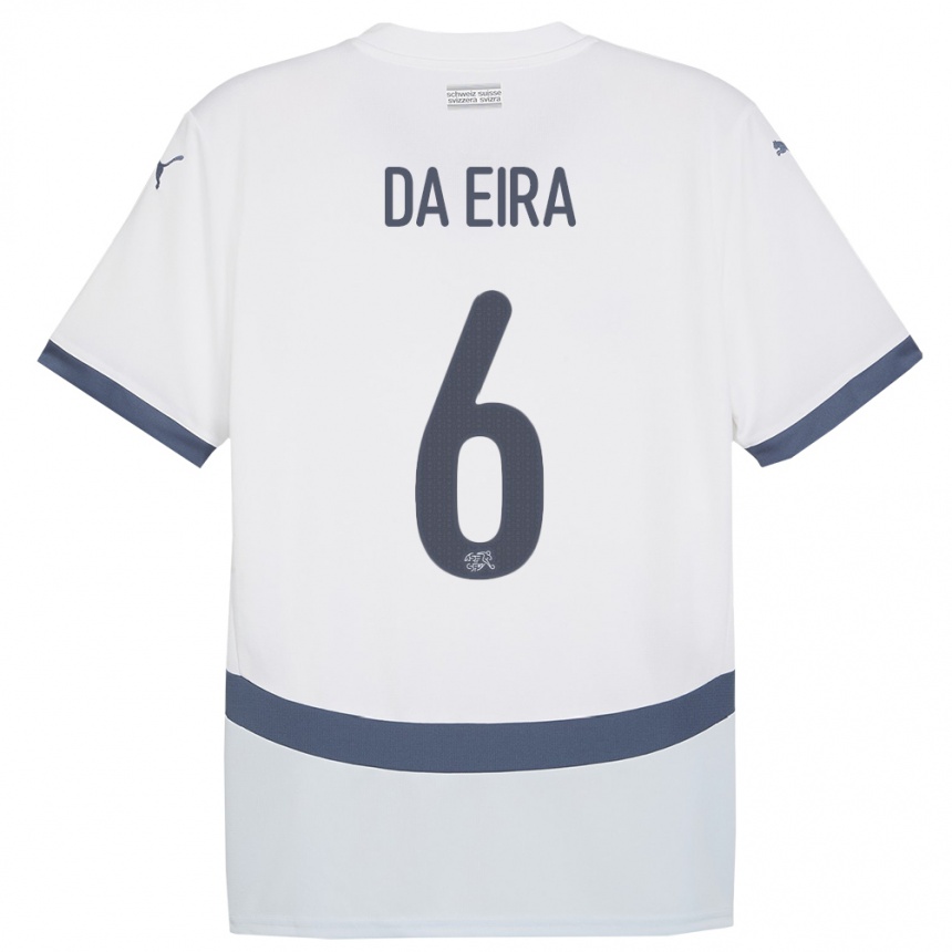 Kids Football Switzerland Stefanie Da Eira #6 White Away Jersey 24-26 T-Shirt Za