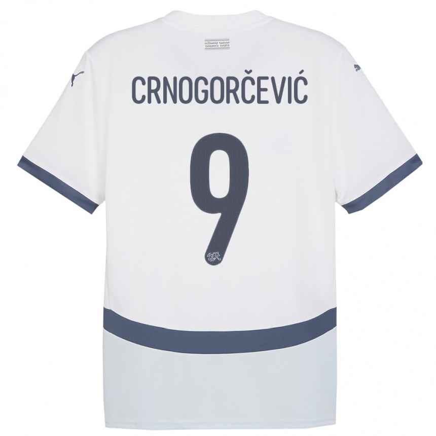 Kids Football Switzerland Ana Maria Crnogorcevic #9 White Away Jersey 24-26 T-Shirt Za