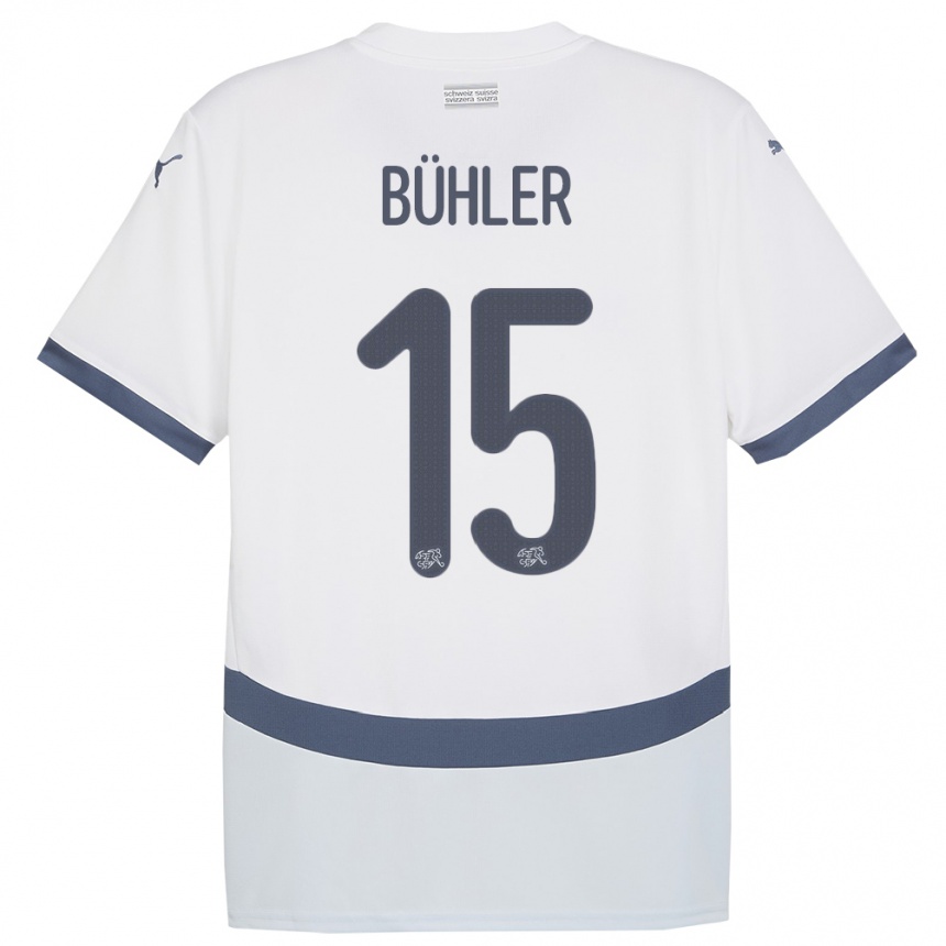 Kids Football Switzerland Luana Buhler #15 White Away Jersey 24-26 T-Shirt Za