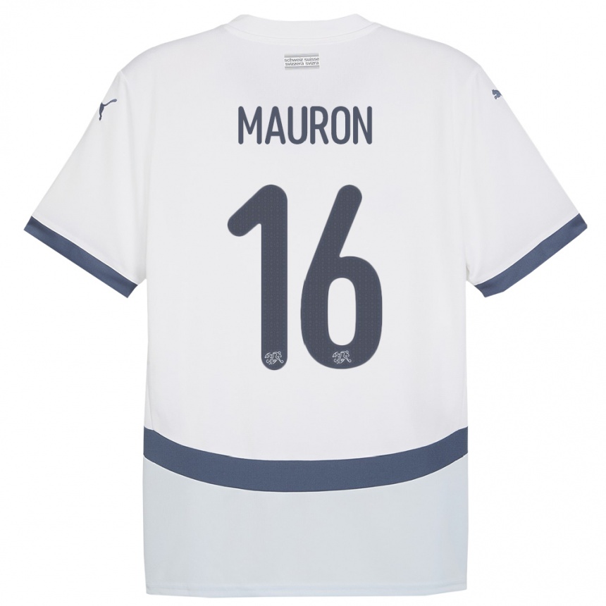 Kids Football Switzerland Sandrine Mauron #16 White Away Jersey 24-26 T-Shirt Za