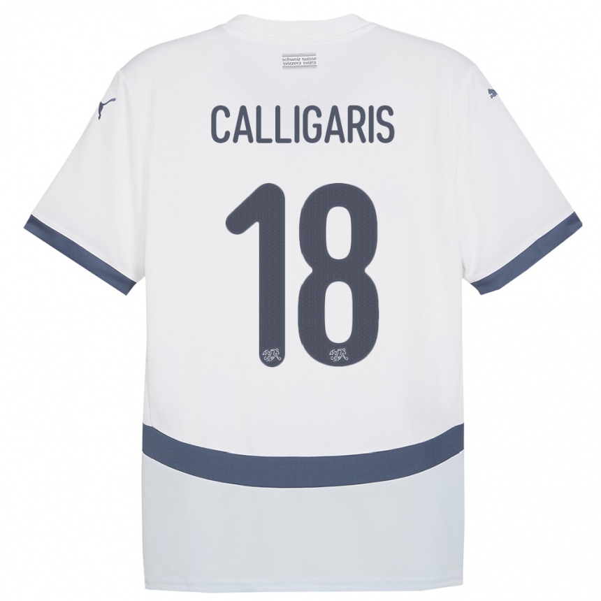 Kids Football Switzerland Viola Calligaris #18 White Away Jersey 24-26 T-Shirt Za