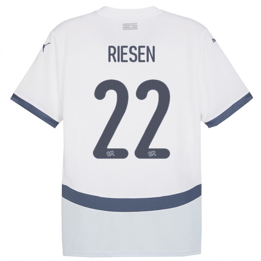 Kids Football Switzerland Nadine Riesen #22 White Away Jersey 24-26 T-Shirt Za