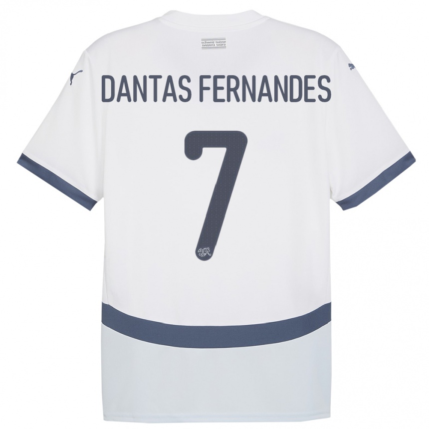 Kids Football Switzerland Ronaldo Dantas Fernandes #7 White Away Jersey 24-26 T-Shirt Za