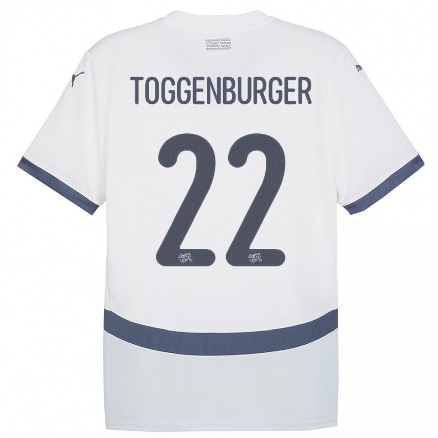 Kids Football Switzerland Nando Toggenburger #22 White Away Jersey 24-26 T-Shirt Za