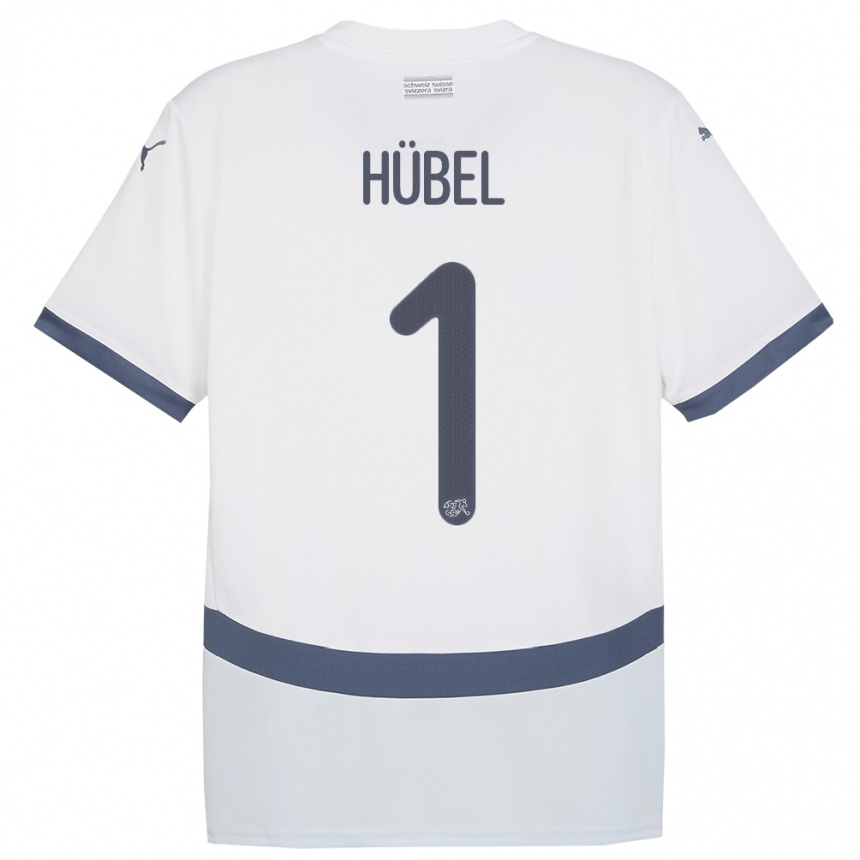 Kids Football Switzerland Marvin Hubel #1 White Away Jersey 24-26 T-Shirt Za