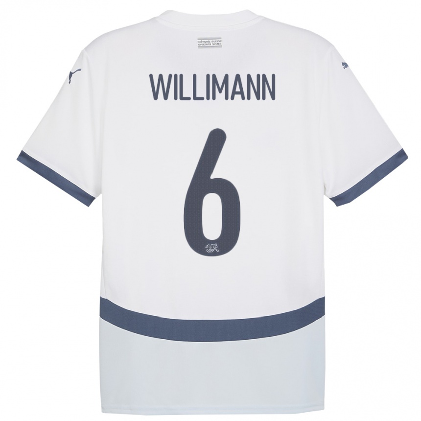 Kids Football Switzerland Mauricio Willimann #6 White Away Jersey 24-26 T-Shirt Za