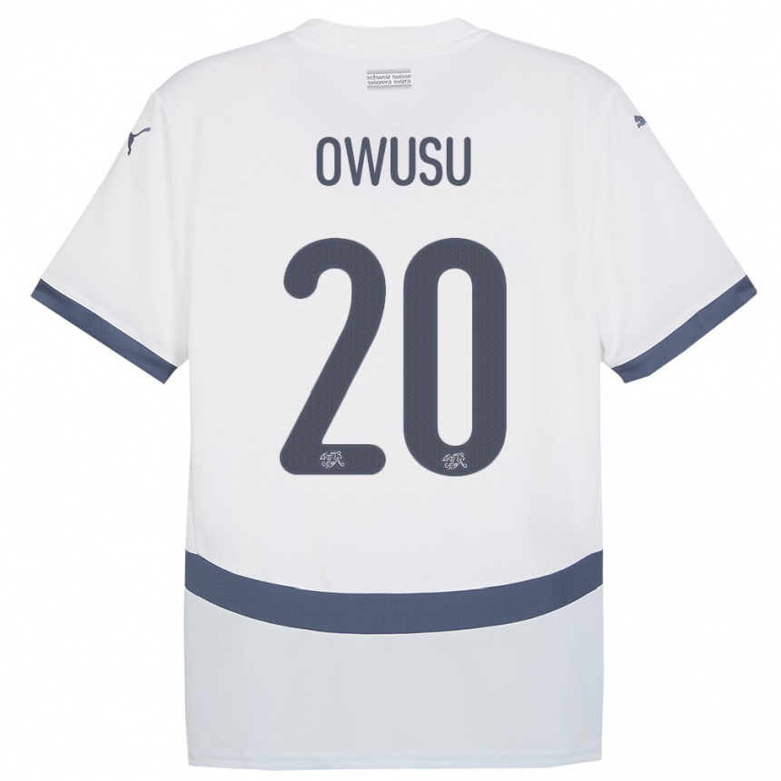 Kids Football Switzerland Tyron Owusu #20 White Away Jersey 24-26 T-Shirt Za