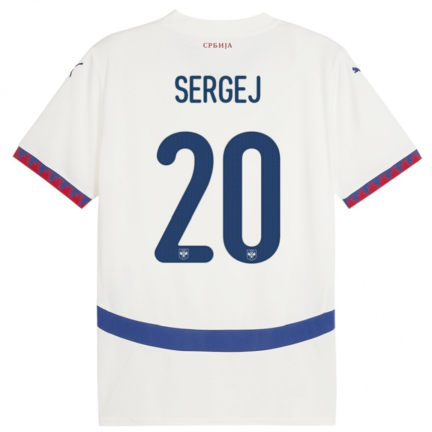 Kids Football Serbia Sergej Milinkovic-Savic #20 White Away Jersey 24-26 T-Shirt Za