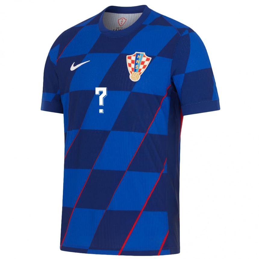 Kids Football Croatia Your Name #0 Blue Away Jersey 24-26 T-Shirt Za