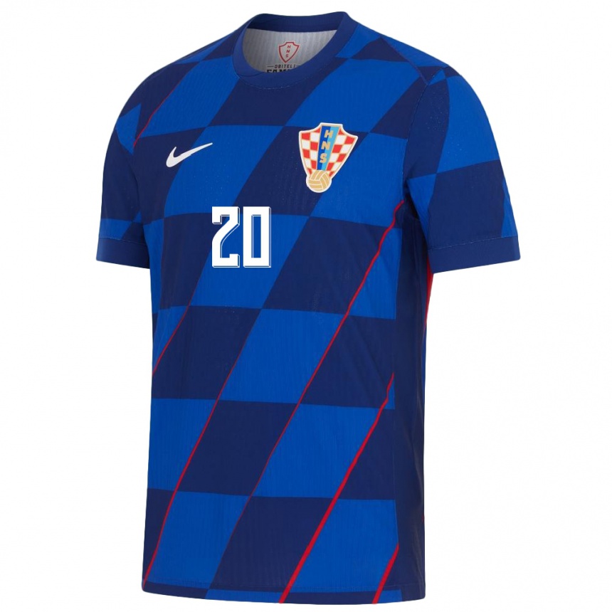 Kids Football Croatia Nika Petaric #20 Blue Away Jersey 24-26 T-Shirt Za