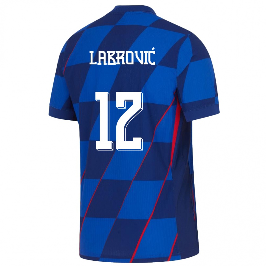 Kids Football Croatia Nediljko Labrovic #12 Blue Away Jersey 24-26 T-Shirt Za