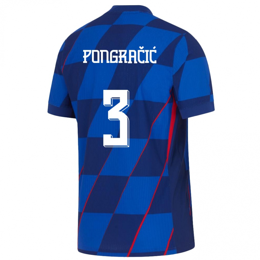 Kids Football Croatia Marin Pongracic #3 Blue Away Jersey 24-26 T-Shirt Za