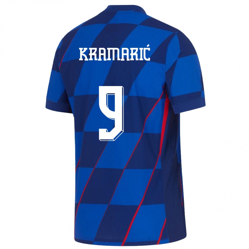 Kids Football Croatia Andrej Kramaric #9 Blue Away Jersey 24-26 T-Shirt Za