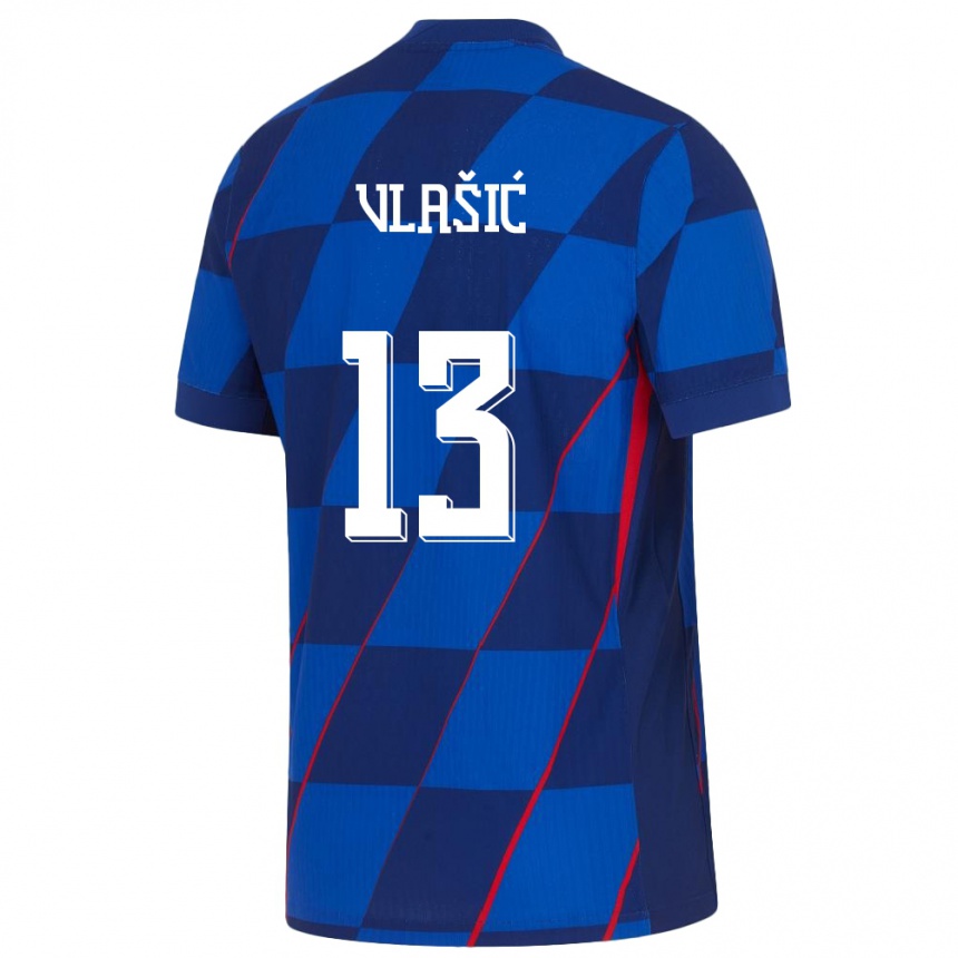 Kids Football Croatia Nikola Vlasic #13 Blue Away Jersey 24-26 T-Shirt Za