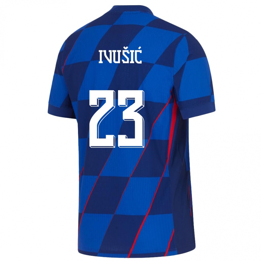 Kids Football Croatia Ivica Ivusic #23 Blue Away Jersey 24-26 T-Shirt Za