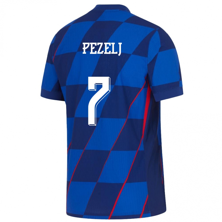 Kids Football Croatia Petra Pezelj #7 Blue Away Jersey 24-26 T-Shirt Za