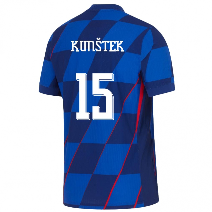 Kids Football Croatia Maria Kunstek #15 Blue Away Jersey 24-26 T-Shirt Za