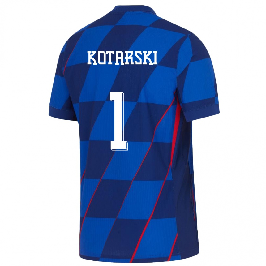 Kids Football Croatia Dominik Kotarski #1 Blue Away Jersey 24-26 T-Shirt Za