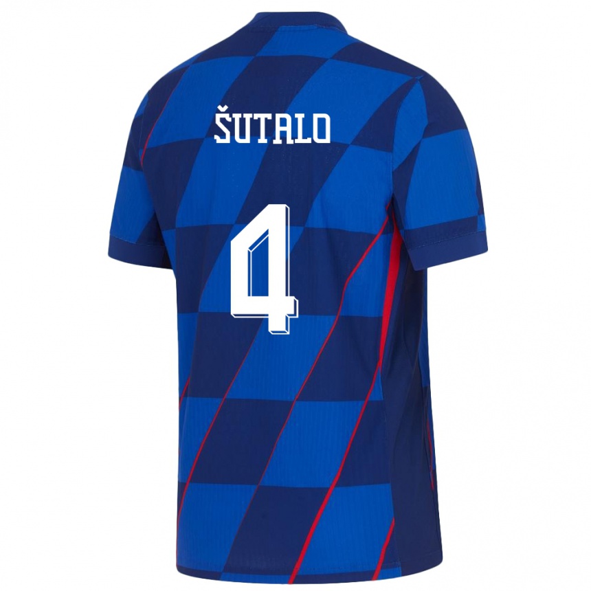 Kids Football Croatia Bosko Sutalo #4 Blue Away Jersey 24-26 T-Shirt Za