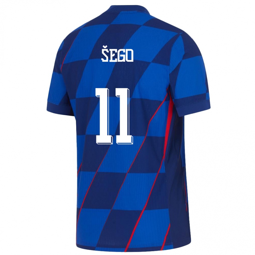 Kids Football Croatia Michele Sego #11 Blue Away Jersey 24-26 T-Shirt Za