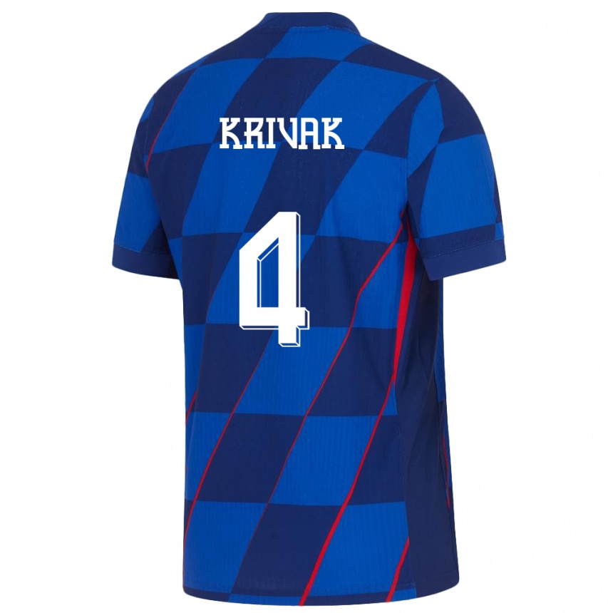 Kids Football Croatia Fabijan Krivak #4 Blue Away Jersey 24-26 T-Shirt Za