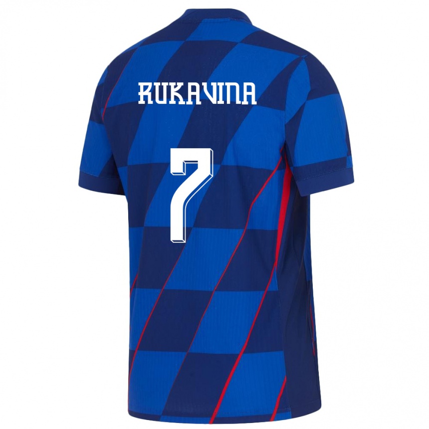 Kids Football Croatia Gabriel Rukavina #7 Blue Away Jersey 24-26 T-Shirt Za