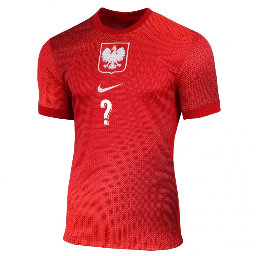 Kids Football Poland Your Name #0 Red Away Jersey 24-26 T-Shirt Za