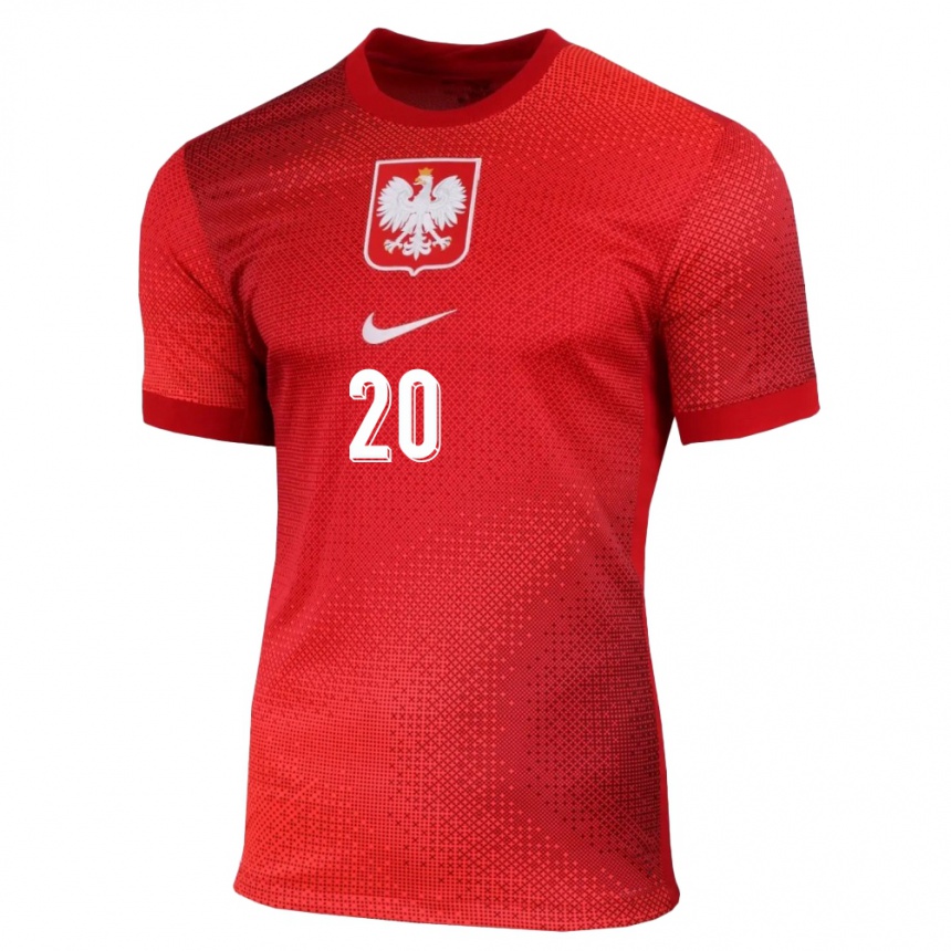 Kids Football Poland Nikola Karczewska #20 Red Away Jersey 24-26 T-Shirt Za