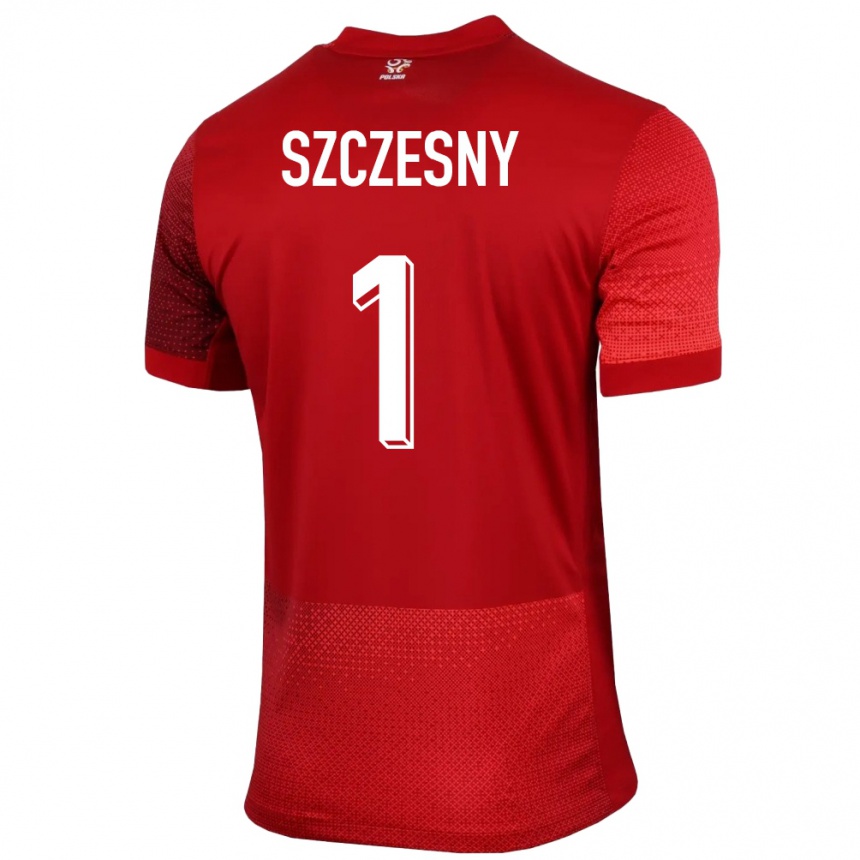 Kids Football Poland Wojciech Szczesny #1 Red Away Jersey 24-26 T-Shirt Za