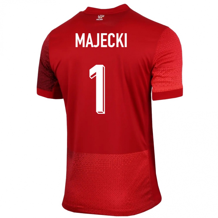 Kids Football Poland Radoslaw Majecki #1 Red Away Jersey 24-26 T-Shirt Za