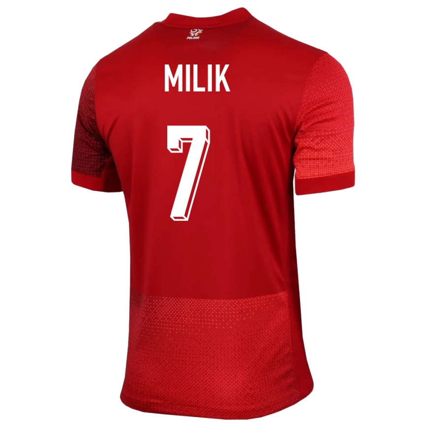 Kids Football Poland Arkadiusz Milik #7 Red Away Jersey 24-26 T-Shirt Za