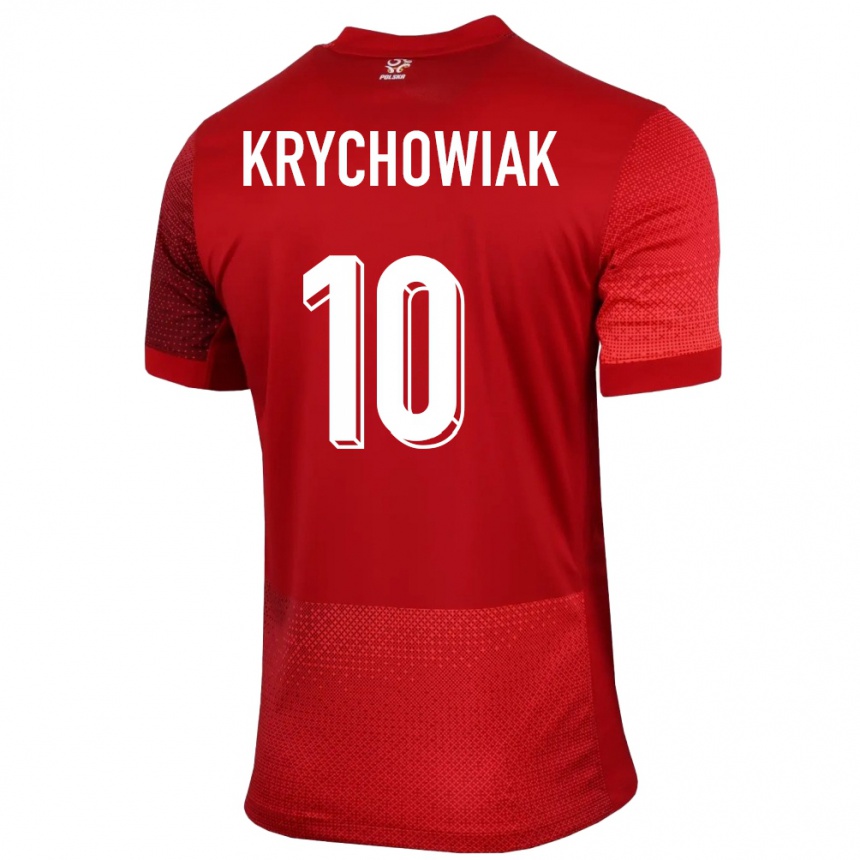 Kids Football Poland Grzegorz Krychowiak #10 Red Away Jersey 24-26 T-Shirt Za