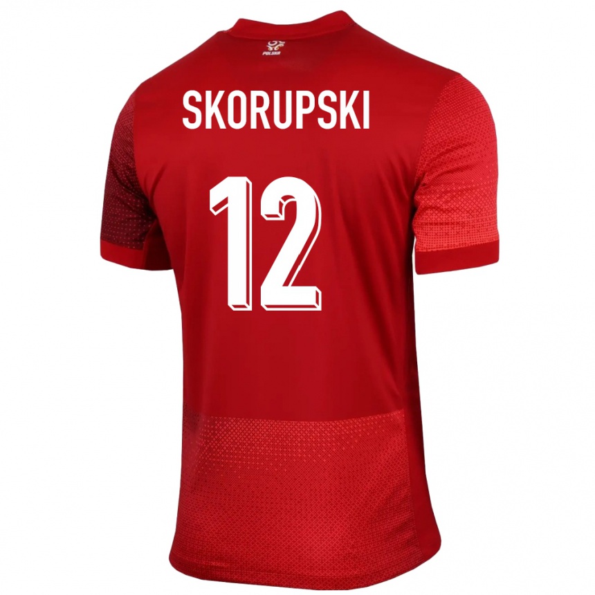 Kids Football Poland Lukasz Skorupski #12 Red Away Jersey 24-26 T-Shirt Za