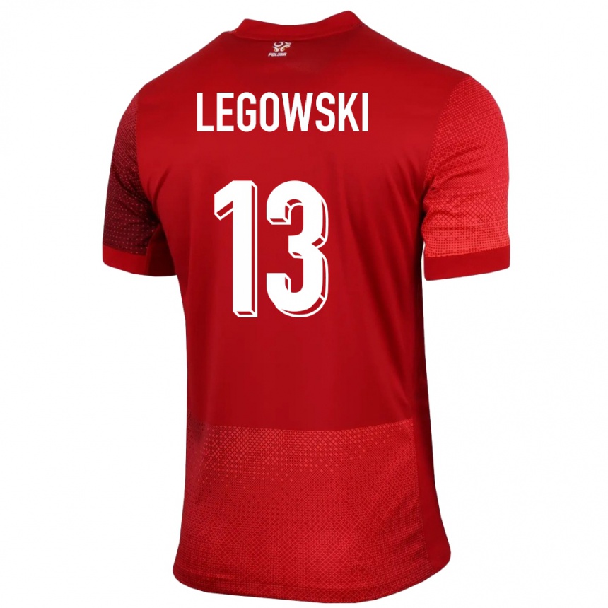 Kids Football Poland Mateusz Legowski #13 Red Away Jersey 24-26 T-Shirt Za