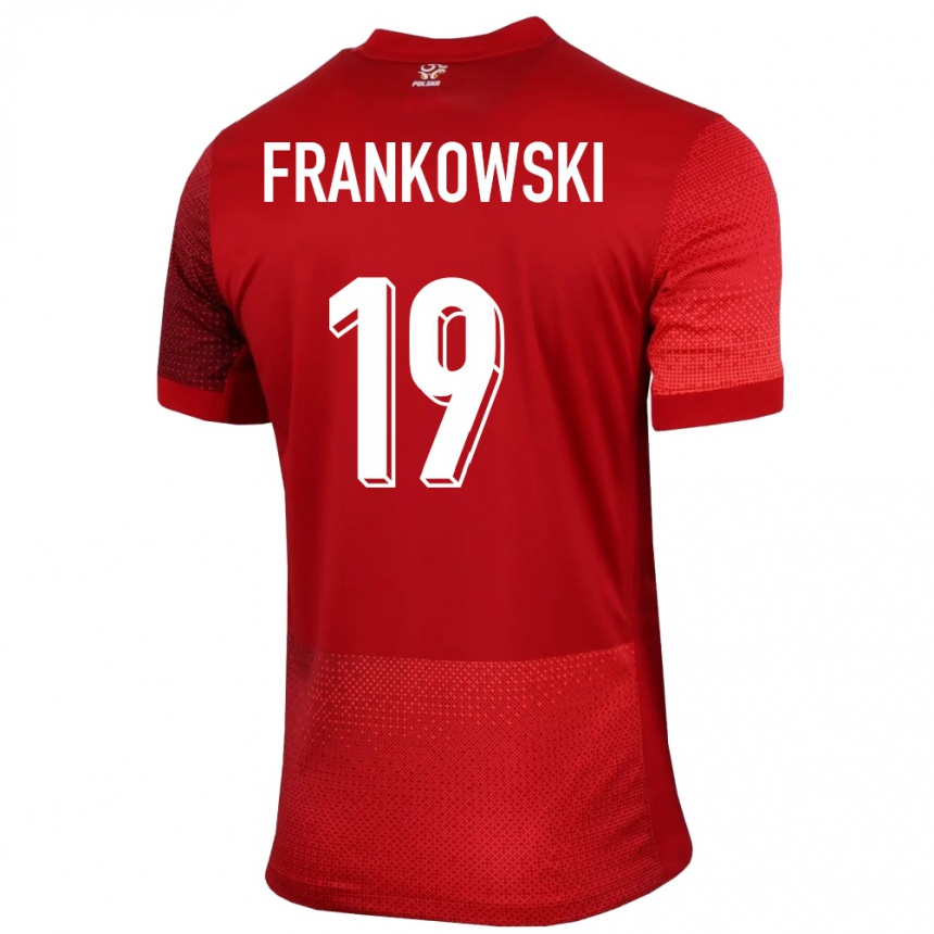 Kids Football Poland Przemyslaw Frankowski #19 Red Away Jersey 24-26 T-Shirt Za