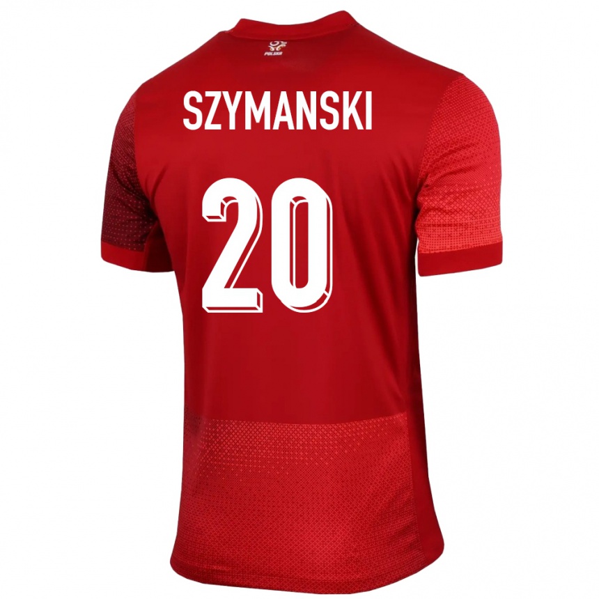 Kids Football Poland Sebastian Szymanski #20 Red Away Jersey 24-26 T-Shirt Za