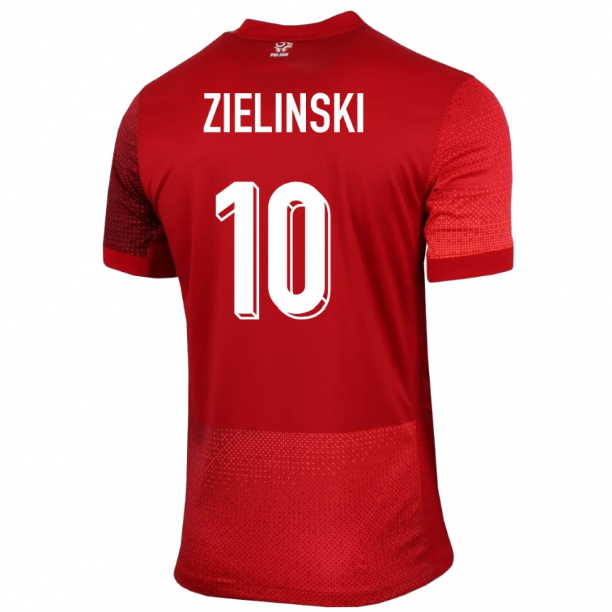 Kids Football Poland Piotr Zielinski #10 Red Away Jersey 24-26 T-Shirt Za