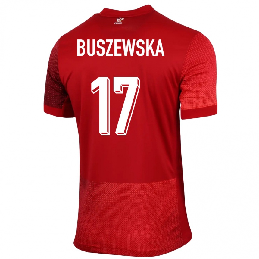 Kids Football Poland Zofia Buszewska #17 Red Away Jersey 24-26 T-Shirt Za