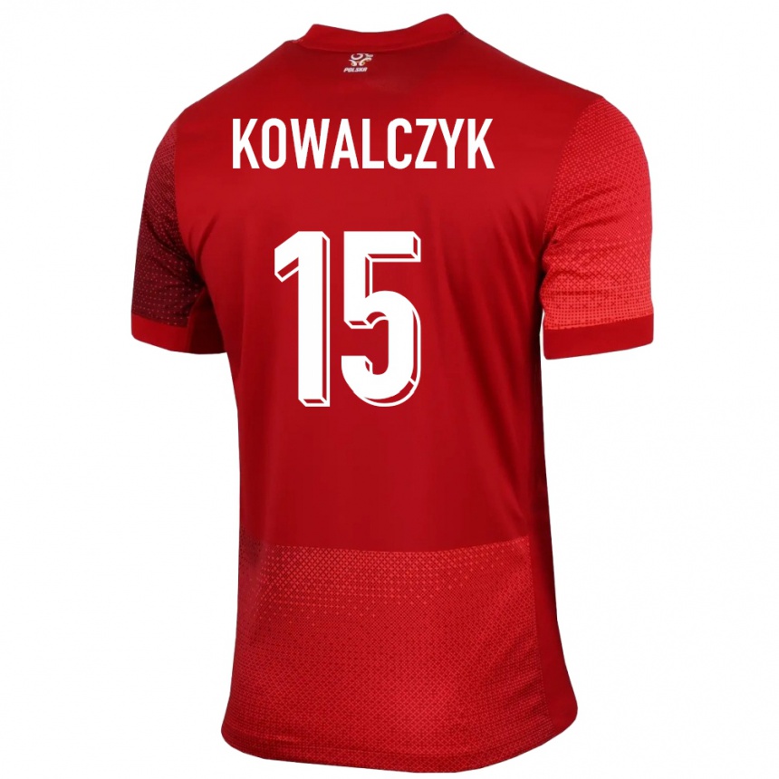 Kids Football Poland Mateusz Kowalczyk #15 Red Away Jersey 24-26 T-Shirt Za