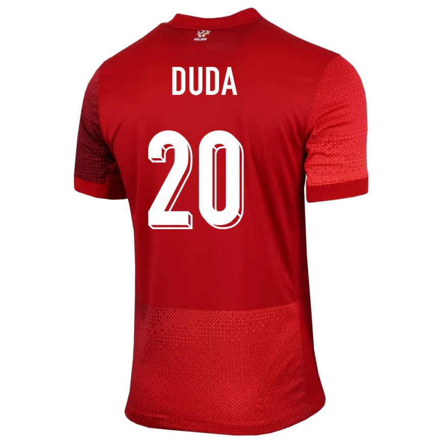 Kids Football Poland Kacper Duda #20 Red Away Jersey 24-26 T-Shirt Za