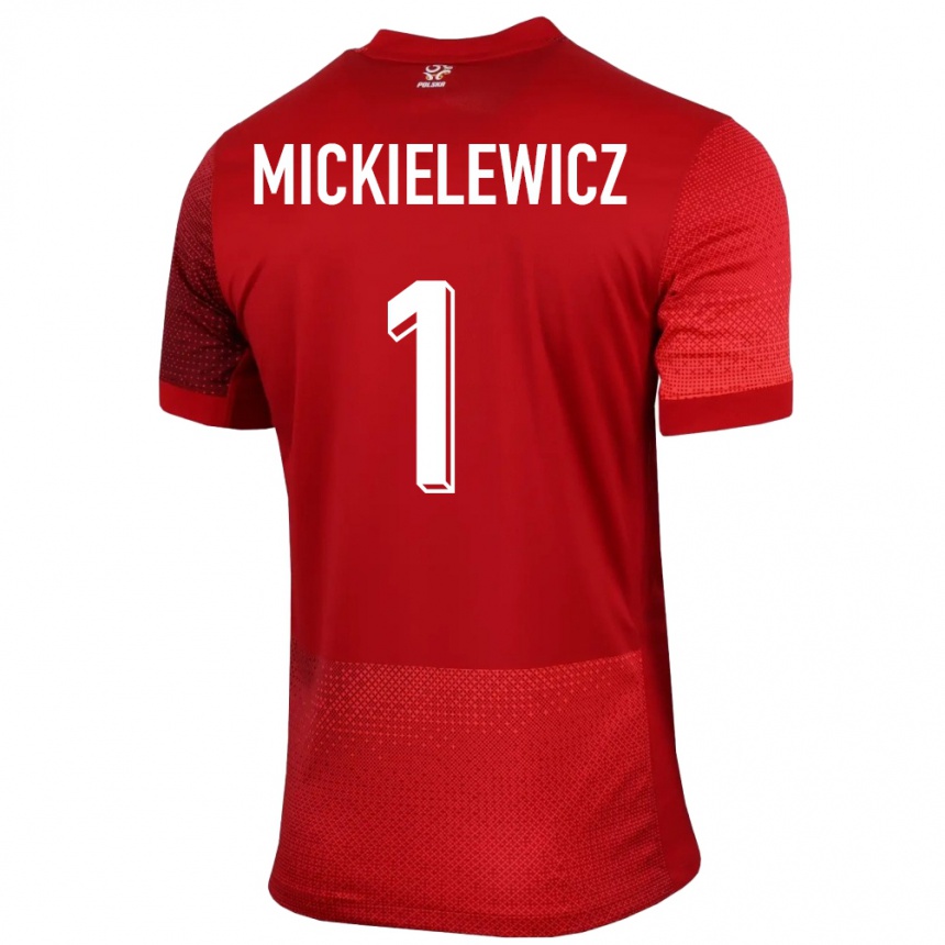 Kids Football Poland Aleksander Mickielewicz #1 Red Away Jersey 24-26 T-Shirt Za