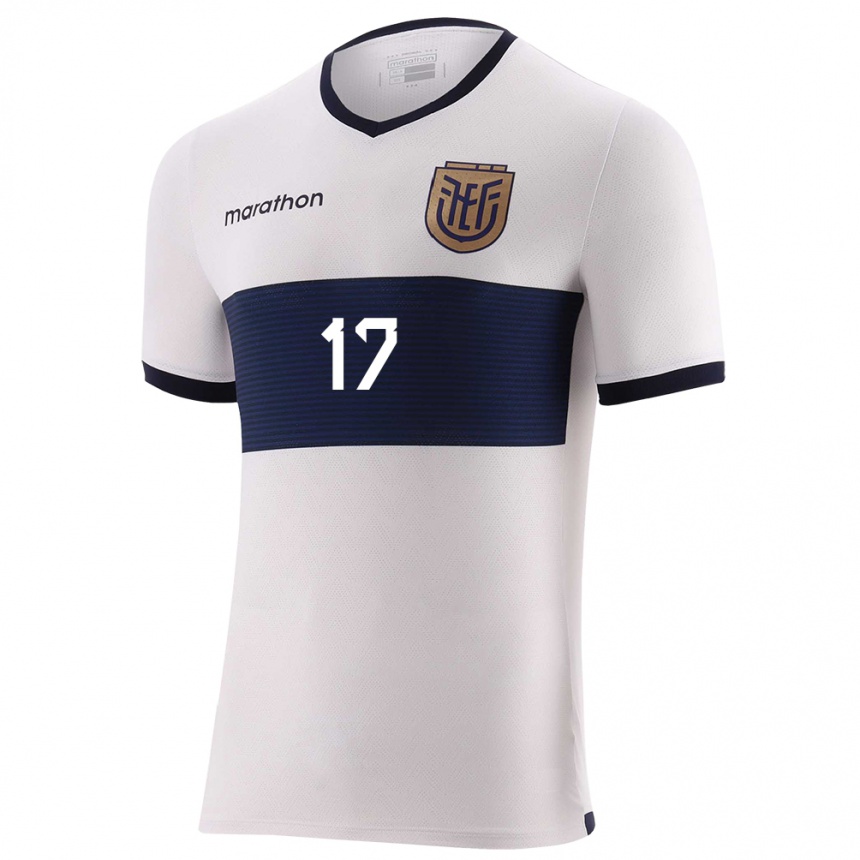 Kids Football Ecuador Angelo Preciado #17 White Away Jersey 24-26 T-Shirt Za