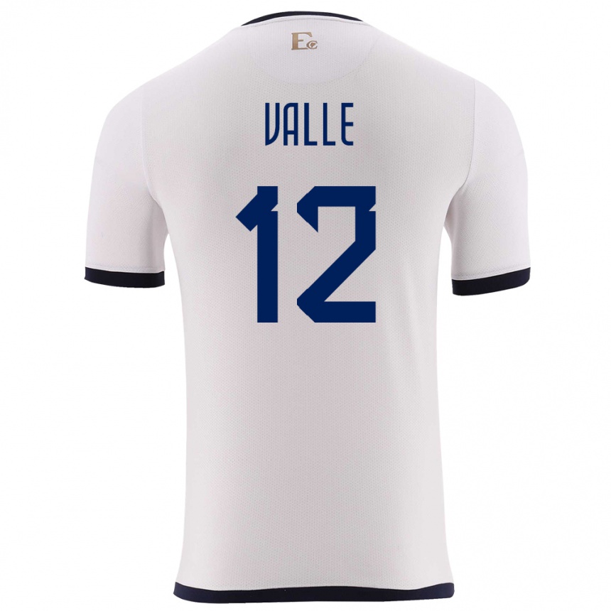 Kids Football Ecuador Gonzalo Valle #12 White Away Jersey 24-26 T-Shirt Za