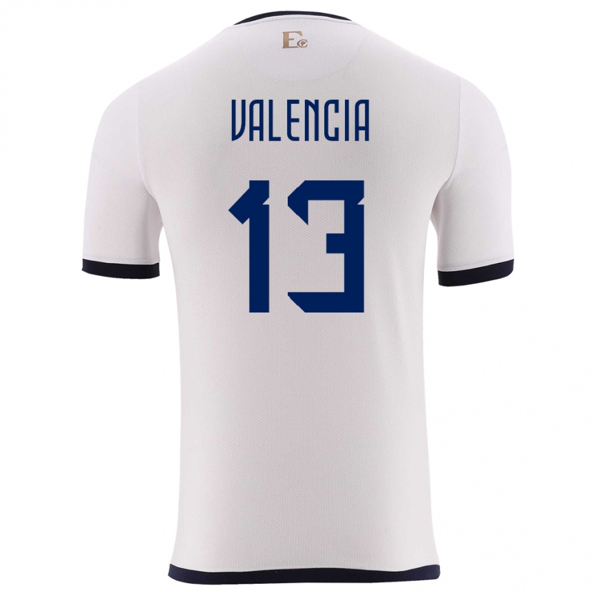 Kids Football Ecuador Enner Valencia #13 White Away Jersey 24-26 T-Shirt Za