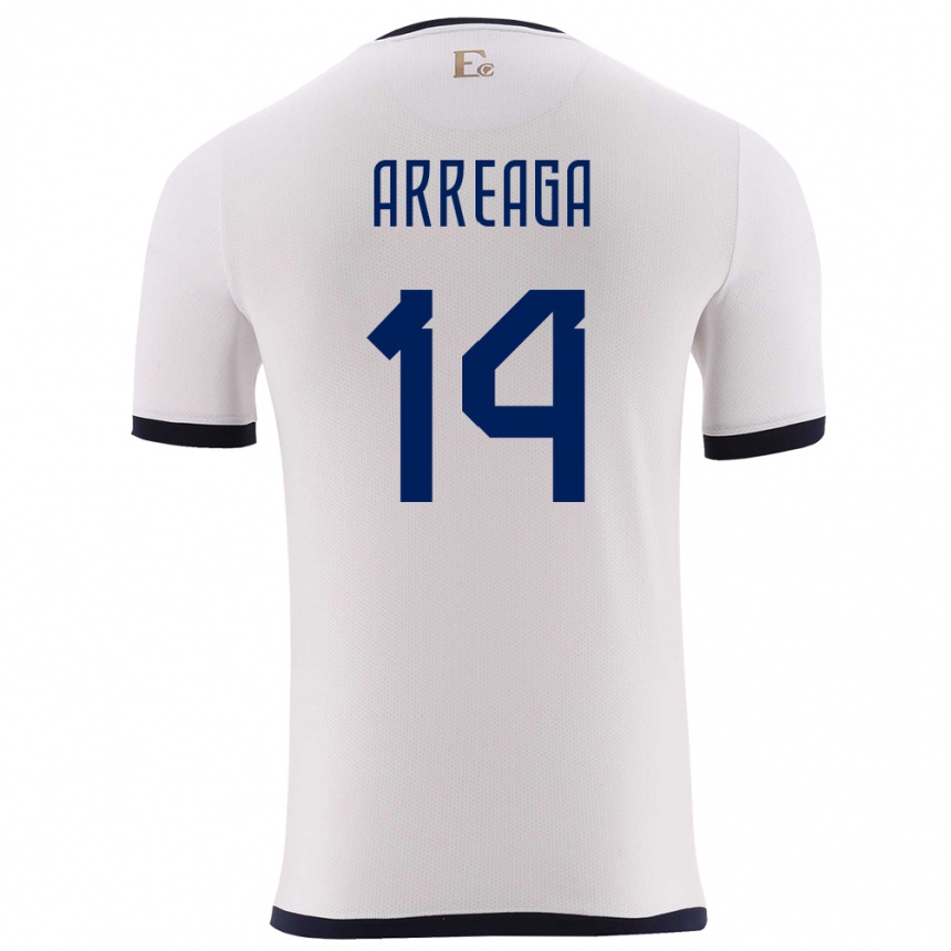 Kids Football Ecuador Xavier Arreaga #14 White Away Jersey 24-26 T-Shirt Za