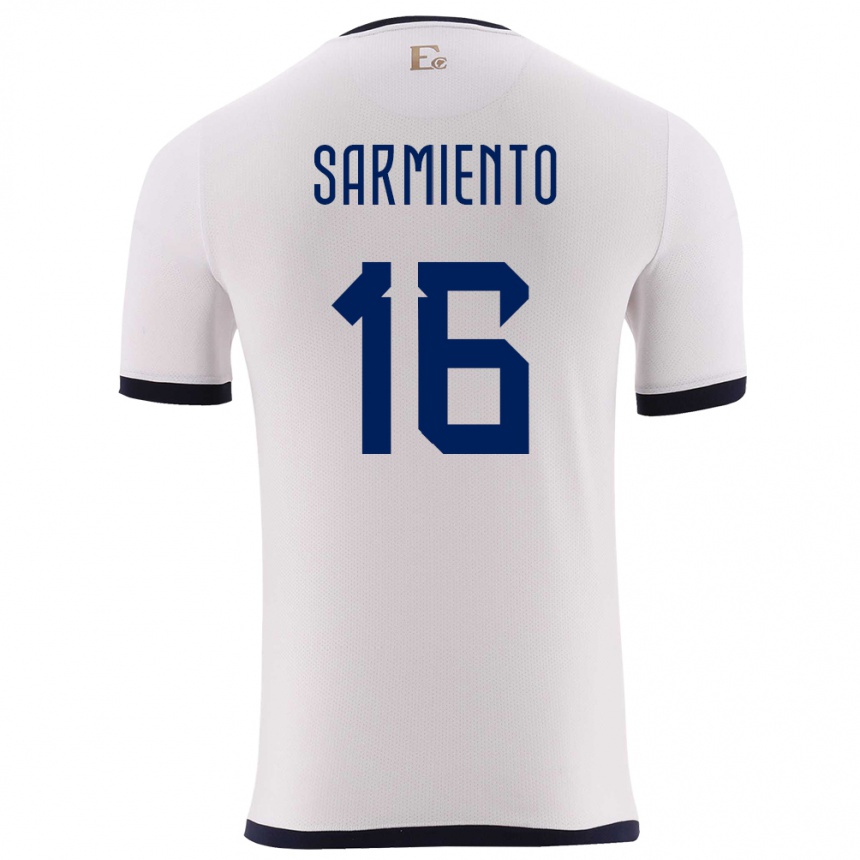 Kids Football Ecuador Jeremy Sarmiento #16 White Away Jersey 24-26 T-Shirt Za