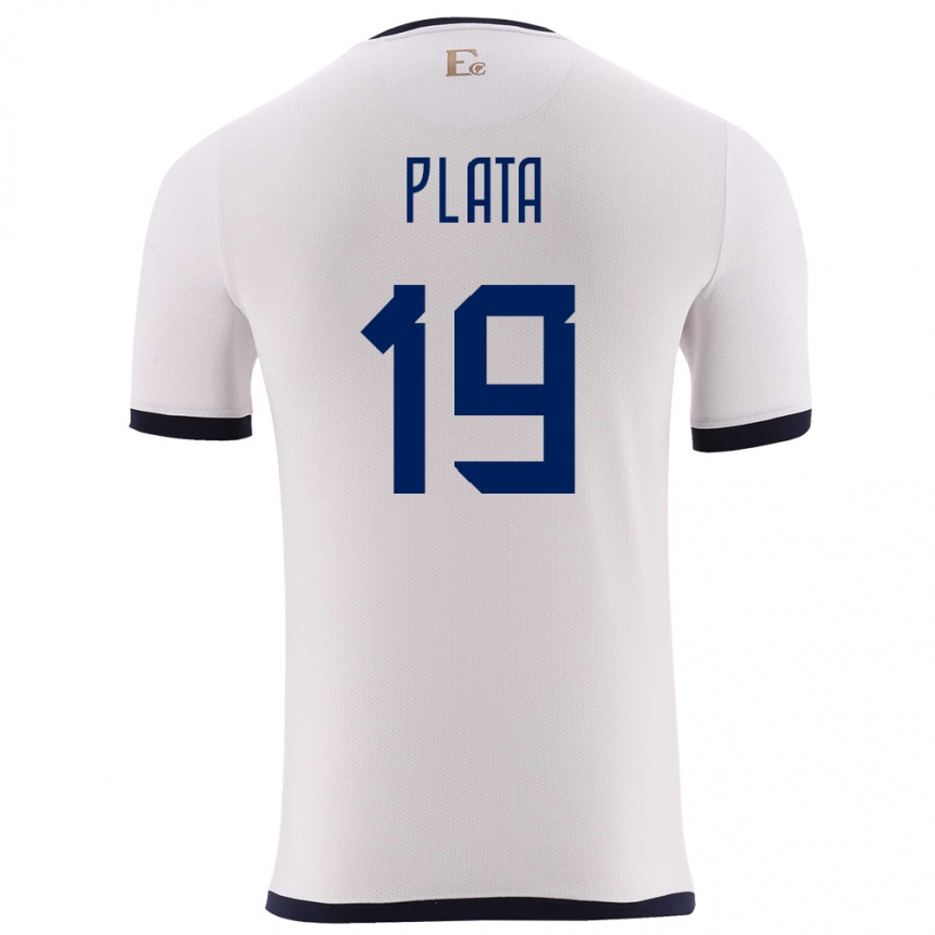 Kids Football Ecuador Gonzalo Plata #19 White Away Jersey 24-26 T-Shirt Za