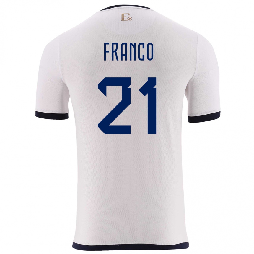 Kids Football Ecuador Alan Franco #21 White Away Jersey 24-26 T-Shirt Za